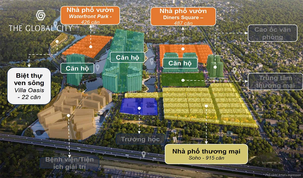 cac phan khu the global city